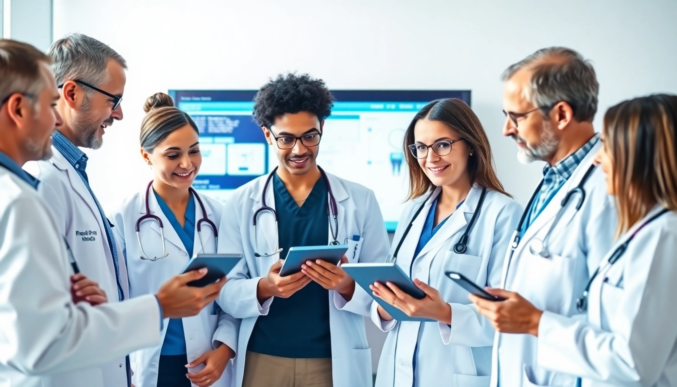 Eprescribing platforms utilized by healthcare professionals in a collaborative office setting.